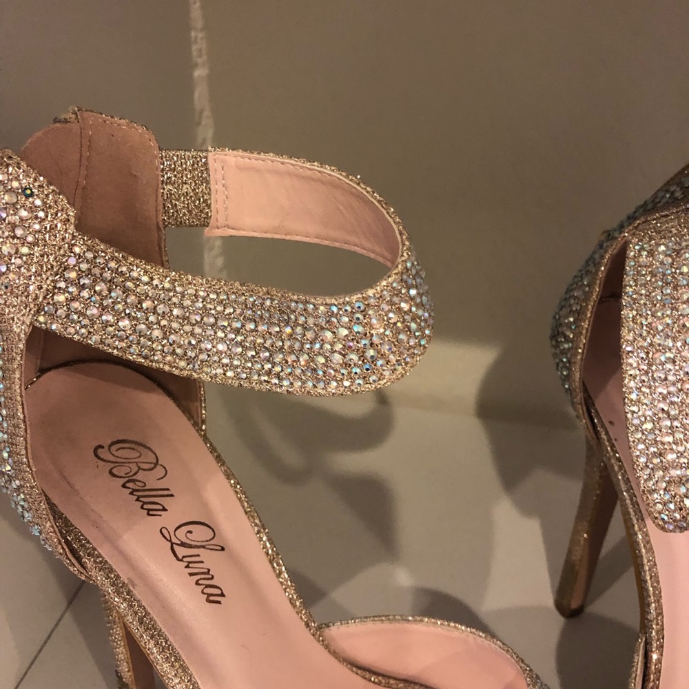 Glitter Rhinestone Platform Peep-Toe - Picture 4 of 5